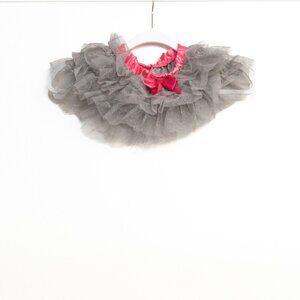 Baby Glam Toddler Girls Gray Pink Polyester Tutu Skirt Tulle Fluffy Pull On 3-6M